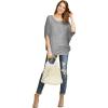 imageLock and Love Womens Solid Scoop Neck Short Sleeve Loose Blouse Batwing Dolman Top OversizeWt1073heathergrey