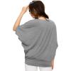 imageLock and Love Womens Solid Scoop Neck Short Sleeve Loose Blouse Batwing Dolman Top OversizeWt1073heathergrey
