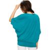 imageLock and Love Womens Solid Scoop Neck Short Sleeve Loose Blouse Batwing Dolman Top OversizeWt1073jade