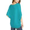 imageLock and Love Womens Solid Scoop Neck Short Sleeve Loose Blouse Batwing Dolman Top OversizeWt1073jade