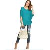 imageLock and Love Womens Solid Scoop Neck Short Sleeve Loose Blouse Batwing Dolman Top OversizeWt1073jade