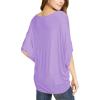 imageLock and Love Womens Solid Scoop Neck Short Sleeve Loose Blouse Batwing Dolman Top OversizeWt1073lilac