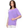 imageLock and Love Womens Solid Scoop Neck Short Sleeve Loose Blouse Batwing Dolman Top OversizeWt1073lilac