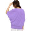 imageLock and Love Womens Solid Scoop Neck Short Sleeve Loose Blouse Batwing Dolman Top OversizeWt1073lilac