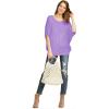 imageLock and Love Womens Solid Scoop Neck Short Sleeve Loose Blouse Batwing Dolman Top OversizeWt1073lilac