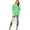 imageLock and Love Womens Solid Scoop Neck Short Sleeve Loose Blouse Batwing Dolman Top OversizeWt1073mint