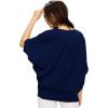 imageLock and Love Womens Solid Scoop Neck Short Sleeve Loose Blouse Batwing Dolman Top OversizeWt1073navy