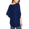 imageLock and Love Womens Solid Scoop Neck Short Sleeve Loose Blouse Batwing Dolman Top OversizeWt1073navy