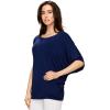 imageLock and Love Womens Solid Scoop Neck Short Sleeve Loose Blouse Batwing Dolman Top OversizeWt1073navy