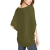 imageLock and Love Womens Solid Scoop Neck Short Sleeve Loose Blouse Batwing Dolman Top OversizeWt1073olive