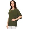 imageLock and Love Womens Solid Scoop Neck Short Sleeve Loose Blouse Batwing Dolman Top OversizeWt1073olive
