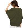 imageLock and Love Womens Solid Scoop Neck Short Sleeve Loose Blouse Batwing Dolman Top OversizeWt1073olive