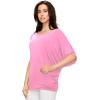 imageLock and Love Womens Solid Scoop Neck Short Sleeve Loose Blouse Batwing Dolman Top OversizeWt1073pink