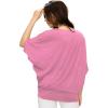 imageLock and Love Womens Solid Scoop Neck Short Sleeve Loose Blouse Batwing Dolman Top OversizeWt1073pink