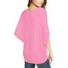 imageLock and Love Womens Solid Scoop Neck Short Sleeve Loose Blouse Batwing Dolman Top OversizeWt1073pink