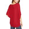 imageLock and Love Womens Solid Scoop Neck Short Sleeve Loose Blouse Batwing Dolman Top OversizeWt1073red