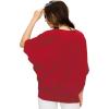 imageLock and Love Womens Solid Scoop Neck Short Sleeve Loose Blouse Batwing Dolman Top OversizeWt1073red