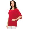 imageLock and Love Womens Solid Scoop Neck Short Sleeve Loose Blouse Batwing Dolman Top OversizeWt1073red