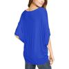 imageLock and Love Womens Solid Scoop Neck Short Sleeve Loose Blouse Batwing Dolman Top OversizeWt1073royalbrite
