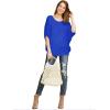 imageLock and Love Womens Solid Scoop Neck Short Sleeve Loose Blouse Batwing Dolman Top OversizeWt1073royalbrite