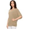 imageLock and Love Womens Solid Scoop Neck Short Sleeve Loose Blouse Batwing Dolman Top OversizeWt1073taupe