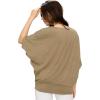 imageLock and Love Womens Solid Scoop Neck Short Sleeve Loose Blouse Batwing Dolman Top OversizeWt1073taupe