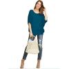 imageLock and Love Womens Solid Scoop Neck Short Sleeve Loose Blouse Batwing Dolman Top OversizeWt1073teal