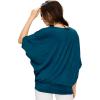 imageLock and Love Womens Solid Scoop Neck Short Sleeve Loose Blouse Batwing Dolman Top OversizeWt1073teal