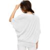 imageLock and Love Womens Solid Scoop Neck Short Sleeve Loose Blouse Batwing Dolman Top OversizeWt1073white