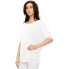 imageLock and Love Womens Solid Scoop Neck Short Sleeve Loose Blouse Batwing Dolman Top OversizeWt1073white