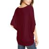 imageLock and Love Womens Solid Scoop Neck Short Sleeve Loose Blouse Batwing Dolman Top OversizeWt1073wine
