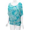 imageLock and Love Womens Solid Scoop Neck Short Sleeve Loose Blouse Batwing Dolman Top OversizeWt1096aqua