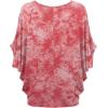 imageLock and Love Womens Solid Scoop Neck Short Sleeve Loose Blouse Batwing Dolman Top OversizeWt1096coral