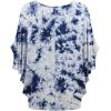 imageLock and Love Womens Solid Scoop Neck Short Sleeve Loose Blouse Batwing Dolman Top OversizeWt1096whitenavy