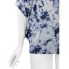imageLock and Love Womens Solid Scoop Neck Short Sleeve Loose Blouse Batwing Dolman Top OversizeWt1096whitenavy