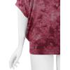 imageLock and Love Womens Solid Scoop Neck Short Sleeve Loose Blouse Batwing Dolman Top OversizeWt1096wine