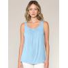 imageLock and Love Womens Summer Sleeveless Pleated Back Closure Casual Tank TopsWt2315aqua