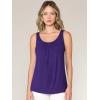 imageLock and Love Womens Summer Sleeveless Pleated Back Closure Casual Tank TopsWt2315darkpurple