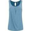 imageLock and Love Womens Summer Sleeveless Pleated Back Closure Casual Tank TopsWt2315denim