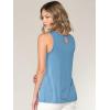 imageLock and Love Womens Summer Sleeveless Pleated Back Closure Casual Tank TopsWt2315denim