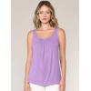 imageLock and Love Womens Summer Sleeveless Pleated Back Closure Casual Tank TopsWt2315lilac