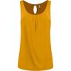 imageLock and Love Womens Summer Sleeveless Pleated Back Closure Casual Tank TopsWt2315mustard