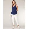 imageLock and Love Womens Summer Sleeveless Pleated Back Closure Casual Tank TopsWt2315navy