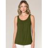 imageLock and Love Womens Summer Sleeveless Pleated Back Closure Casual Tank TopsWt2315olive