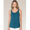 imageLock and Love Womens Summer Sleeveless Pleated Back Closure Casual Tank TopsWt2315teal