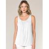 imageLock and Love Womens Summer Sleeveless Pleated Back Closure Casual Tank TopsWt2315white