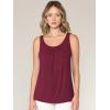 imageLock and Love Womens Summer Sleeveless Pleated Back Closure Casual Tank TopsWt2315wine