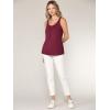 imageLock and Love Womens Summer Sleeveless Pleated Back Closure Casual Tank TopsWt2315wine