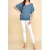 imageLock and Love Womens Versatile Casual Short Sleeve Dolman Top  Loose Fit Boat Neck ampamp VNeck TShirtBlue