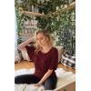 imageLock and Love Womens Versatile Casual Short Sleeve Dolman Top  Loose Fit Boat Neck ampamp VNeck TShirtDark Red
